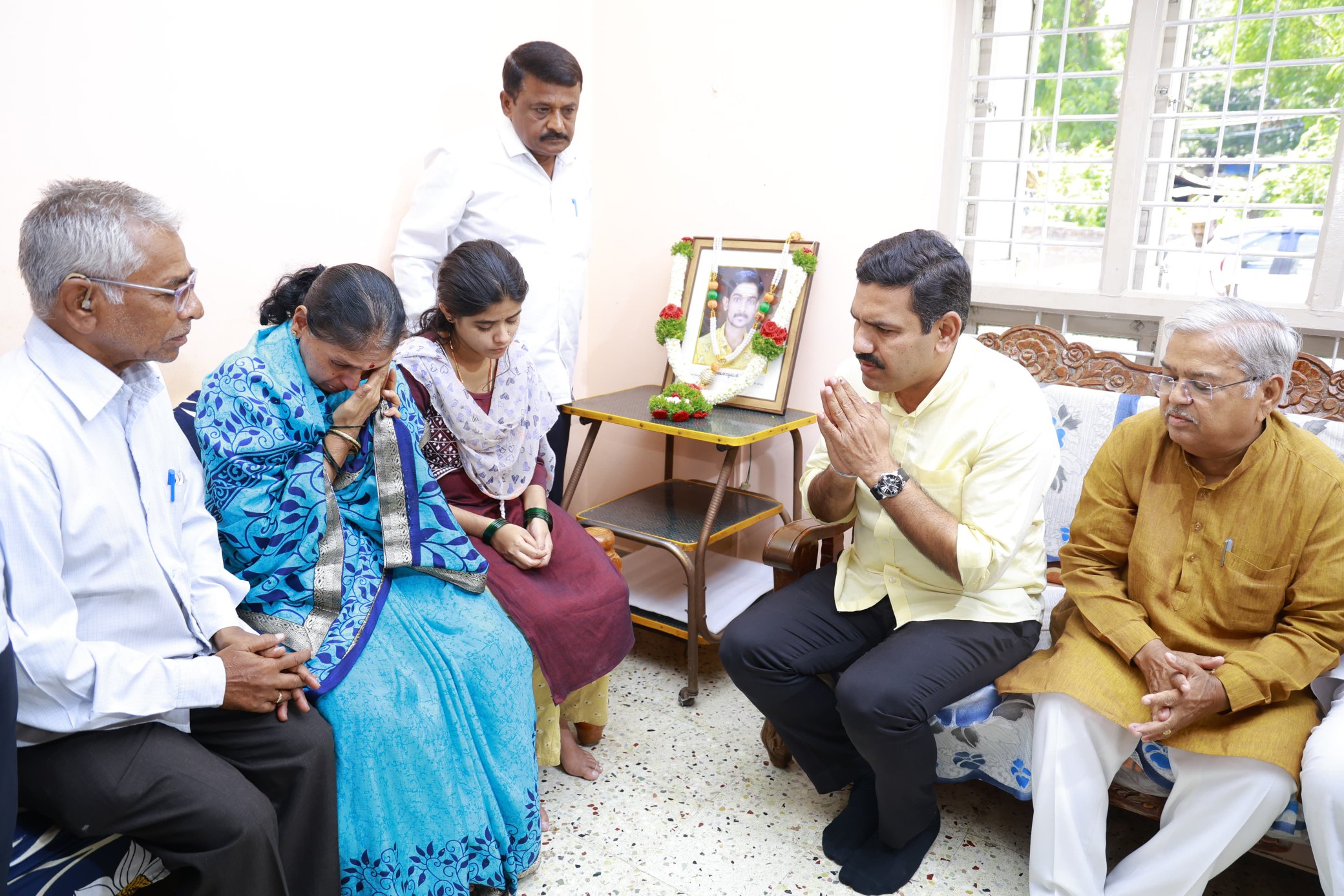 BJP State President BY Vijayendra meets Renukaswamy's family in Chitradurga, offers condolences